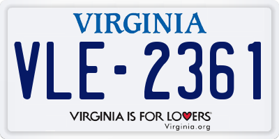 VA license plate VLE2361