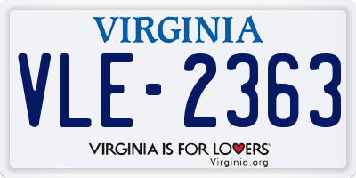 VA license plate VLE2363