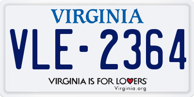 VA license plate VLE2364