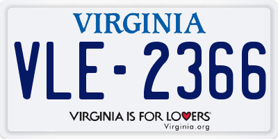 VA license plate VLE2366