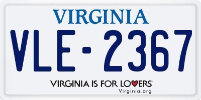 VA license plate VLE2367
