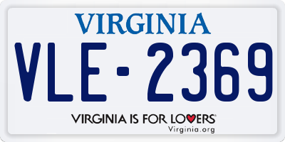 VA license plate VLE2369