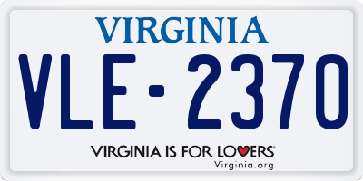 VA license plate VLE2370