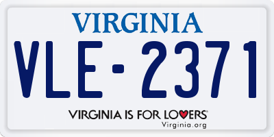 VA license plate VLE2371
