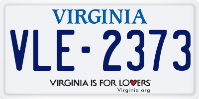 VA license plate VLE2373