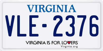 VA license plate VLE2376