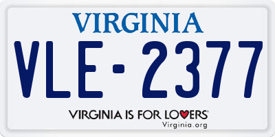 VA license plate VLE2377