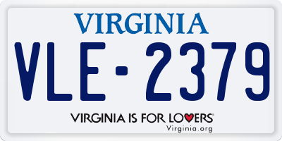 VA license plate VLE2379