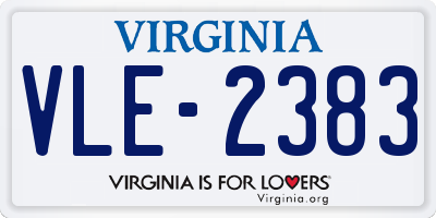 VA license plate VLE2383