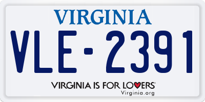 VA license plate VLE2391