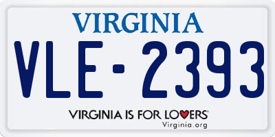 VA license plate VLE2393