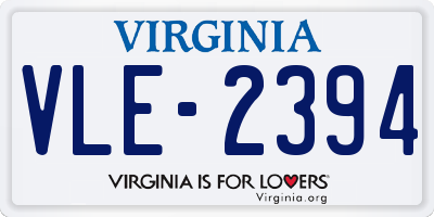 VA license plate VLE2394
