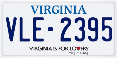 VA license plate VLE2395