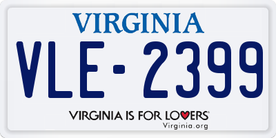 VA license plate VLE2399