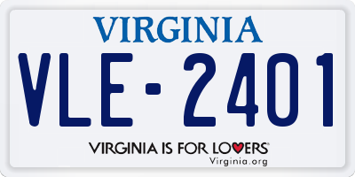 VA license plate VLE2401