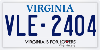 VA license plate VLE2404