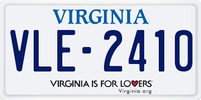 VA license plate VLE2410