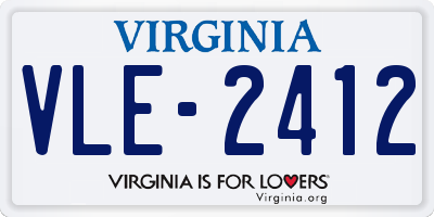 VA license plate VLE2412