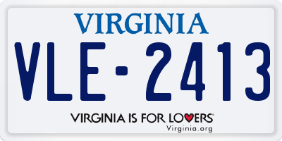 VA license plate VLE2413