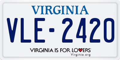 VA license plate VLE2420