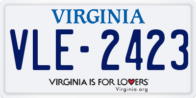 VA license plate VLE2423