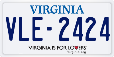 VA license plate VLE2424