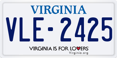 VA license plate VLE2425