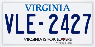 VA license plate VLE2427
