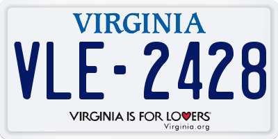 VA license plate VLE2428