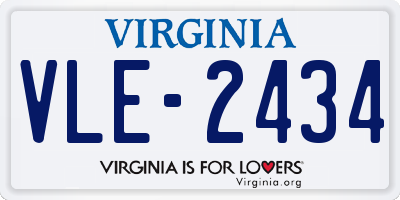 VA license plate VLE2434