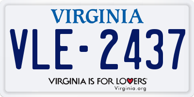 VA license plate VLE2437