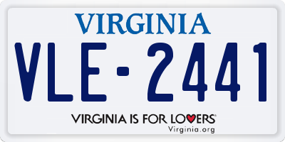 VA license plate VLE2441