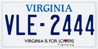 VA license plate VLE2444