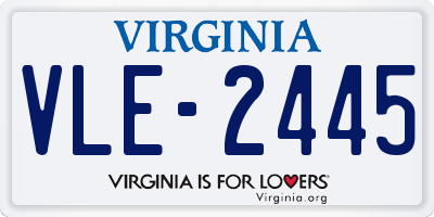 VA license plate VLE2445