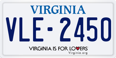 VA license plate VLE2450