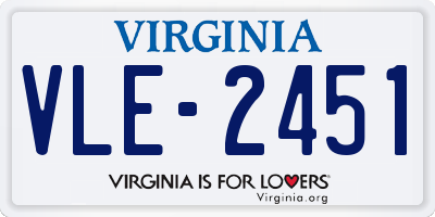 VA license plate VLE2451