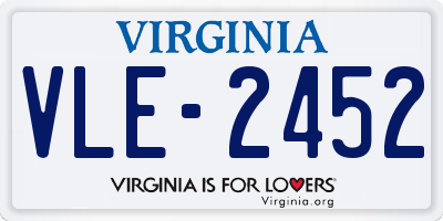 VA license plate VLE2452