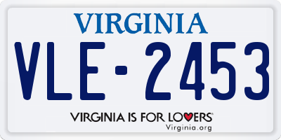 VA license plate VLE2453