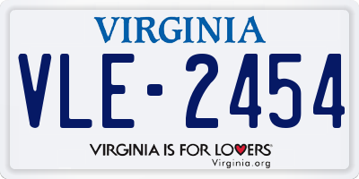 VA license plate VLE2454