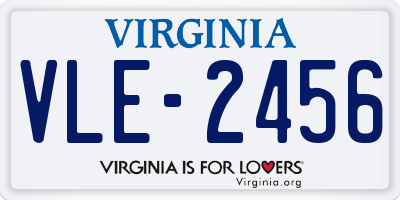 VA license plate VLE2456