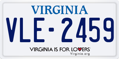 VA license plate VLE2459