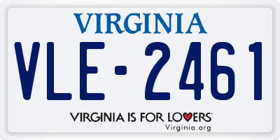 VA license plate VLE2461