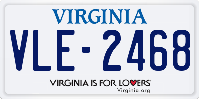 VA license plate VLE2468
