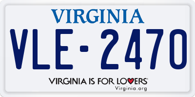 VA license plate VLE2470