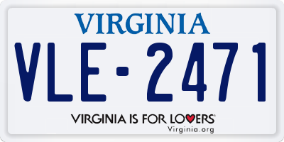 VA license plate VLE2471