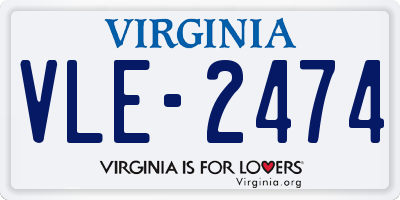 VA license plate VLE2474