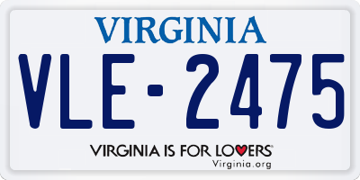 VA license plate VLE2475