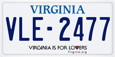 VA license plate VLE2477