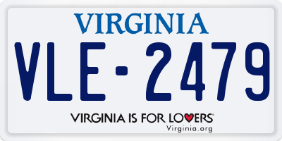 VA license plate VLE2479