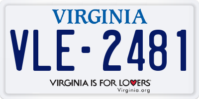 VA license plate VLE2481